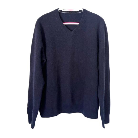 Soft Blue Cashmere V Neck Pullover Sweater Top   Mens Size Large - Picture 2 of 8